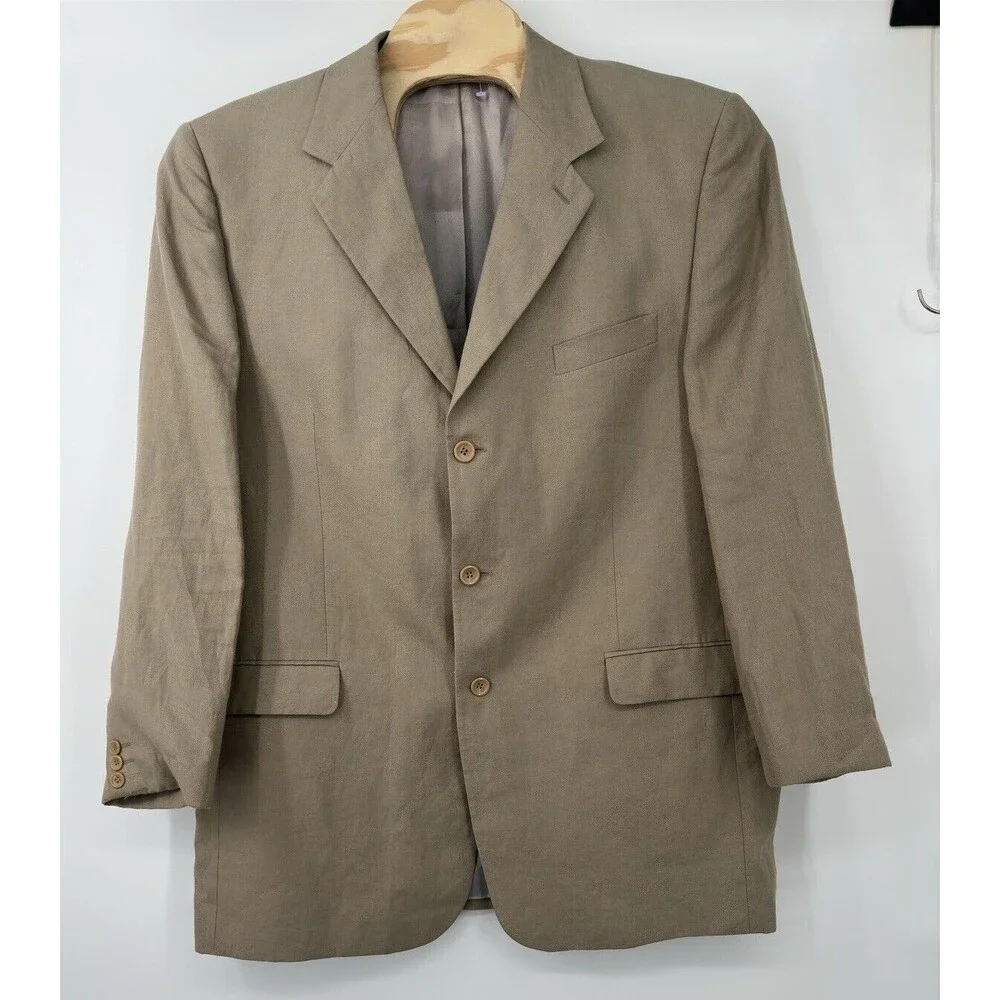Linen men’s coat Leonard Valenti Sport Blazer 100% Linen 48L Made In Italy